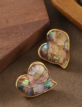 Fashionable, super fairy, sweet and exquisite love abalone shell earrings, versatile light luxury personalized commuting earring - Aliexpress - FashionsVida