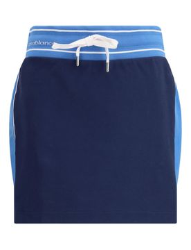 Logo-Detail Panelled Drawstring Skirt with Side Stripe and Elastic Waistband