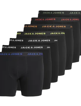 Boxers Basic Trunk Plus Size 7 Unità Black 2XL