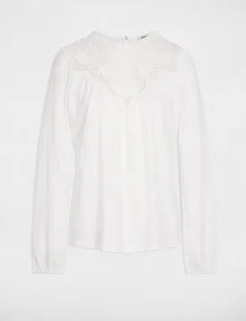 Camiseta de mujer de encaje manga larga - Morgan - FashionsVida