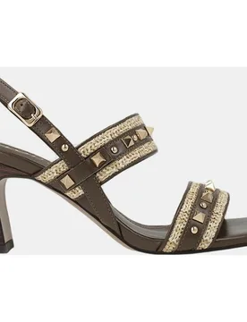 Sandalias mujer piel testa rafia natural | Bicolor - Lodi - FashionsVida