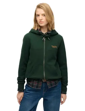 Felpa Con Zip Essential Logo Enamel Green XL