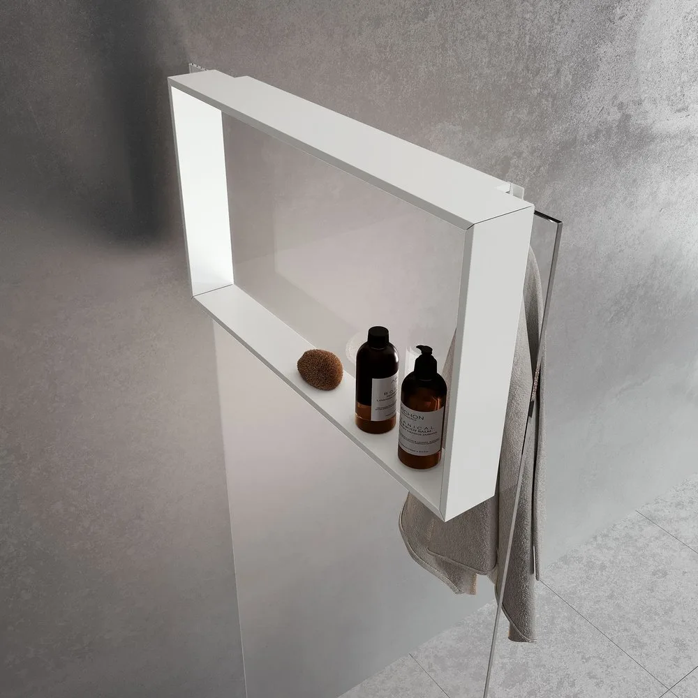 Repisa para baño con percha Frame - NOVELLINI - FashionsVida