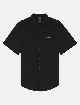 Green Regular-Fit Hemd aus Baumwoll-Jersey Schwarz L - BOSS - FashionsVida