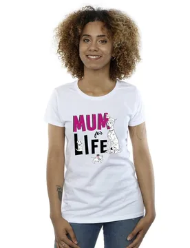 Women's 101 Dalmatians Mum For Life Cotton T-Shirt in White Size: XL - White - Size: XL - Disney - FashionsVida