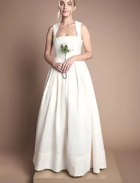 Women's Petite Bodice Full Skirt Wedding Dress in Ecru Size: 10 - Ecru - Size: 10 - Coast - FashionsVida