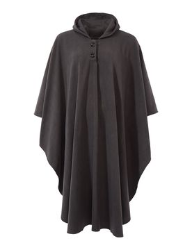 Fleece-Rollstuhl-Poncho grau Damen