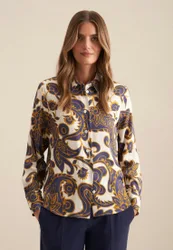 Hemdbluse Paisley Blau 34