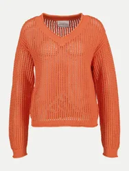 Lochstrickpullover Orange 40