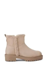 Women's 'Cosy Ankle' Fabric Boots in Taupe Size: 3 - Taupe - Size: 3
