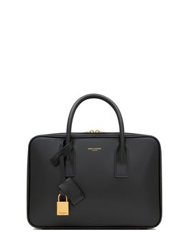 Smooth Leather Satchel - 25 x 19 x 9 cm