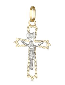 Ciondolo Croce Oro Giallo Bianco GL101398