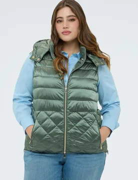 Chaleco de mujer acolchado con capucha - Fiorella Rubino - FashionsVida