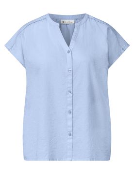 Buttoned splitneck blouse w ta female