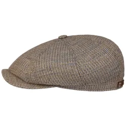 Hatteras Coffee Dyed Barista Flat Cap by - beige-blue - Size: M (56-57 cm)