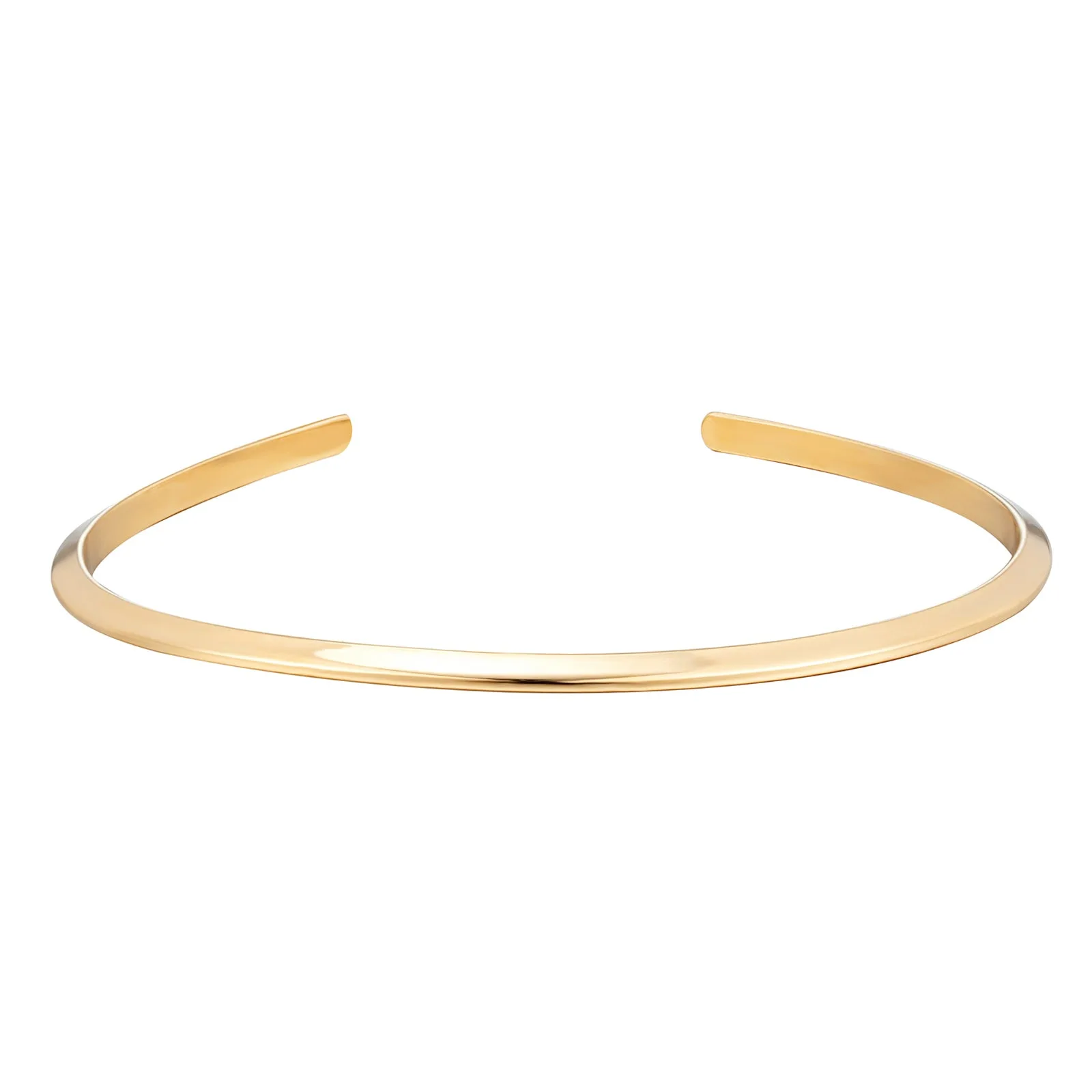 Womens 18ct Gold Plated Knife Edge Bangle - One Size - Seol+Gold - FashionsVida