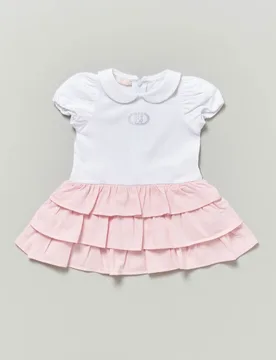 Abito bianco Liu Jo con gonna rosa con volant - Liujo - FashionsVida