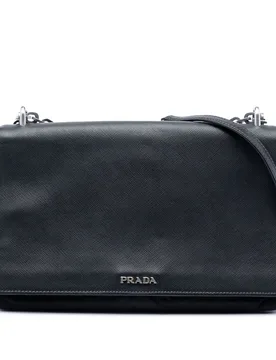 Saffiano Lux and Tessuto Chain Crossbody - Prada - FashionsVida