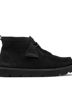 Men's Meare Walla Boot Black/Black Suede Ankle Boots, Wallabee, Lace Up in Black Size: 7.5-Standard Fit - Black - Size: 7.5-Standard Fit - Clarks - FashionsVida