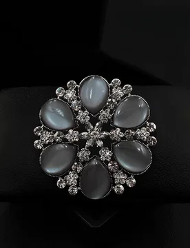 Flash Retro Flower Brooch for Women Suit Exquisite Dark Gray Lapel Pins Luxury Clothing Accessories Rhinestone Jewelry Gift 1937 - Aliexpress - FashionsVida