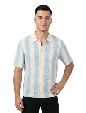 Polo A Maniche Corte Tyler Sea Salt / Stripes Skyway XL - Jack & jones - FashionsVida