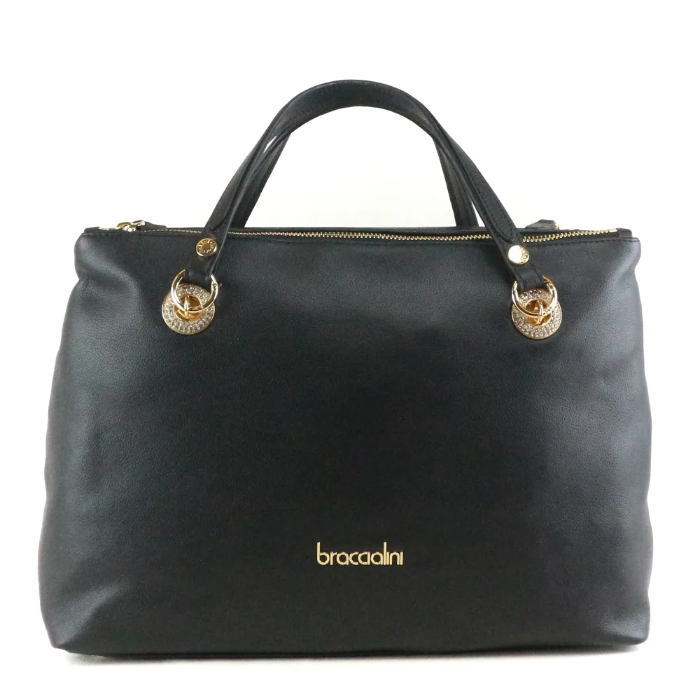 Nora Borsa a mano e tracolla B17451 NERO - Braccialini - FashionsVida