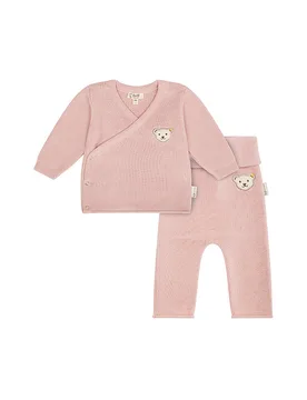 Set neonato cardigan e pantaloni in maglia 2 pezzi rosa 56 - Steiff - FashionsVida