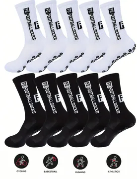 Pares/10 pares de calcetines de fútbol con suela de goma antideslizante para hombres, calcetines deportivos, set de 2 piezas/4 piezas/6 piezas/8 piez - Shein - FashionsVida