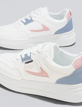 Par de zapatillas blancas casuales y ligeras para mujer, zapatos de moda para estudiantes, adecuados para mujeres de talla pequeña, nuevos zapatos bl - Shein - FashionsVida