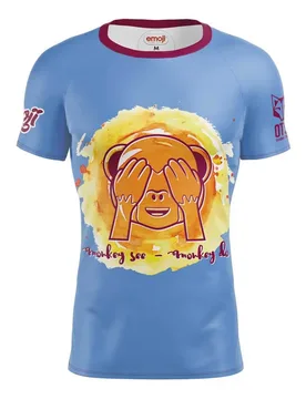 Emoji Monkey See Short Sleeve T-shirt Multicolour L Men - OTSO - FashionsVida