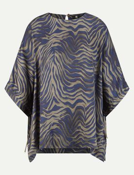 Blusenshirt mit Zebra-Print Blau 34