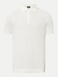 Strellson Strick- Poloshirt Weiß L