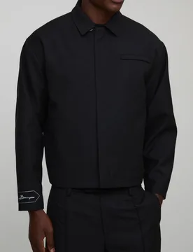 Men's Regular Smart Tailored Harrington Jacket Black Size X-Large Black XL - boohooMAN - FashionsVida