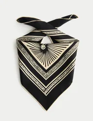Pure Silk Printed Scarf Ivory Mix female