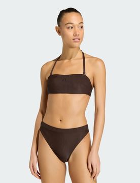 Top bikini imbottito a coste Iconisea Bandeau 42 Aurora Coffee