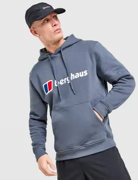 Mens Felpa con Cappuccio Logo - Blu, blu blu Uomo taglia XS - Berghaus - FashionsVida