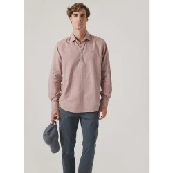 Camisa de algodón de hombre corte regular lisa