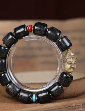 Original Black Sheep Horn with Buddha Head Carving, DIY Accessory for Cultural Crafts, Buddhist Bead Bracelet - Aliexpress - FashionsVida