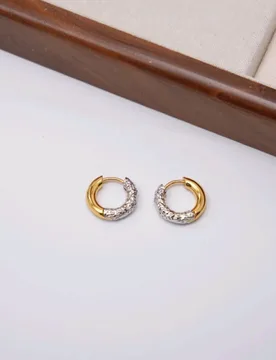 YAJUNIEL Two-Tone Textured Round Earrings for Women 24K Gold & White Gold Plated Hypoallergenic Statement Earrings Jewelry Gift - Aliexpress - FashionsVida