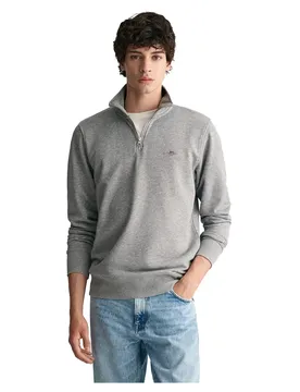 Felpa Con Mezza Zip 2008005 Reg Shield Grey Melange 2XL