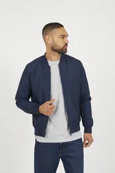 Collarless Bomber Mens Zip-Up Jacket - - Size: M