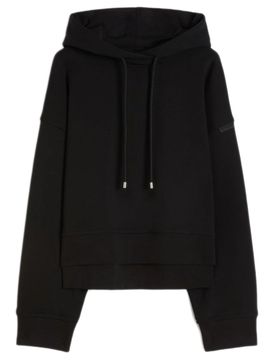 Women's Hooded T-Shirt Sweatshirt with Drawstring, Dropped Shoulders & Side Slits