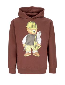 Felpa Cappuccio Uomo Workshop Bear Hoodie Brown
