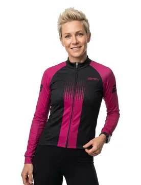 Maglia A Maniche Lunghe Felpata Black / Pink Fluo