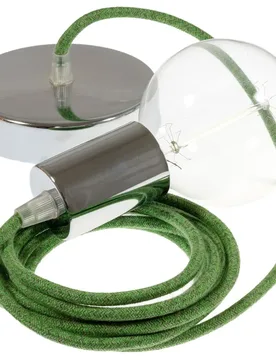 Cables Suspension Luminaire Rx08 1 M Green / Chrome Plated One Size - Creative - FashionsVida