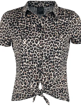 Rockabilly Bluse - Leo Short Blouse - XS bis XXL - für Damen - Größe L - leopard - Frauen - female - Pussy Deluxe - FashionsVida