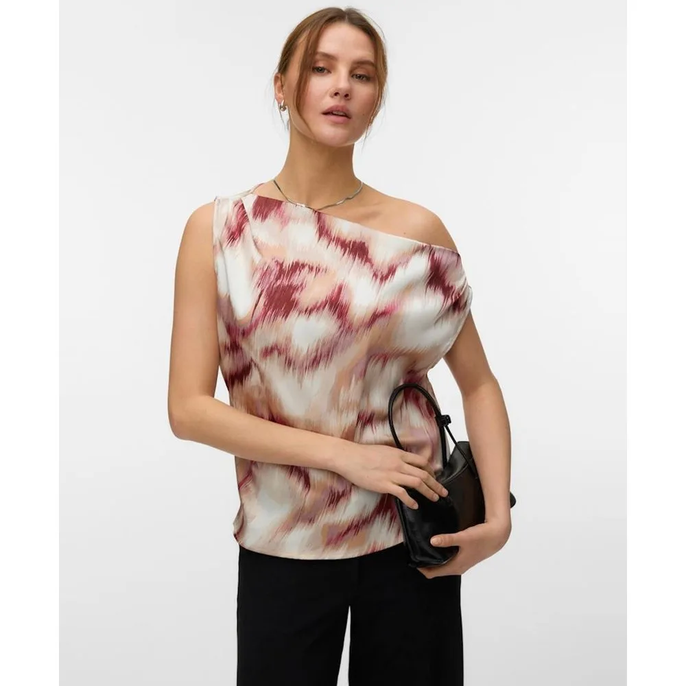 Top con hombro descubierto de mujer efecto satinado - Vero Moda - FashionsVida