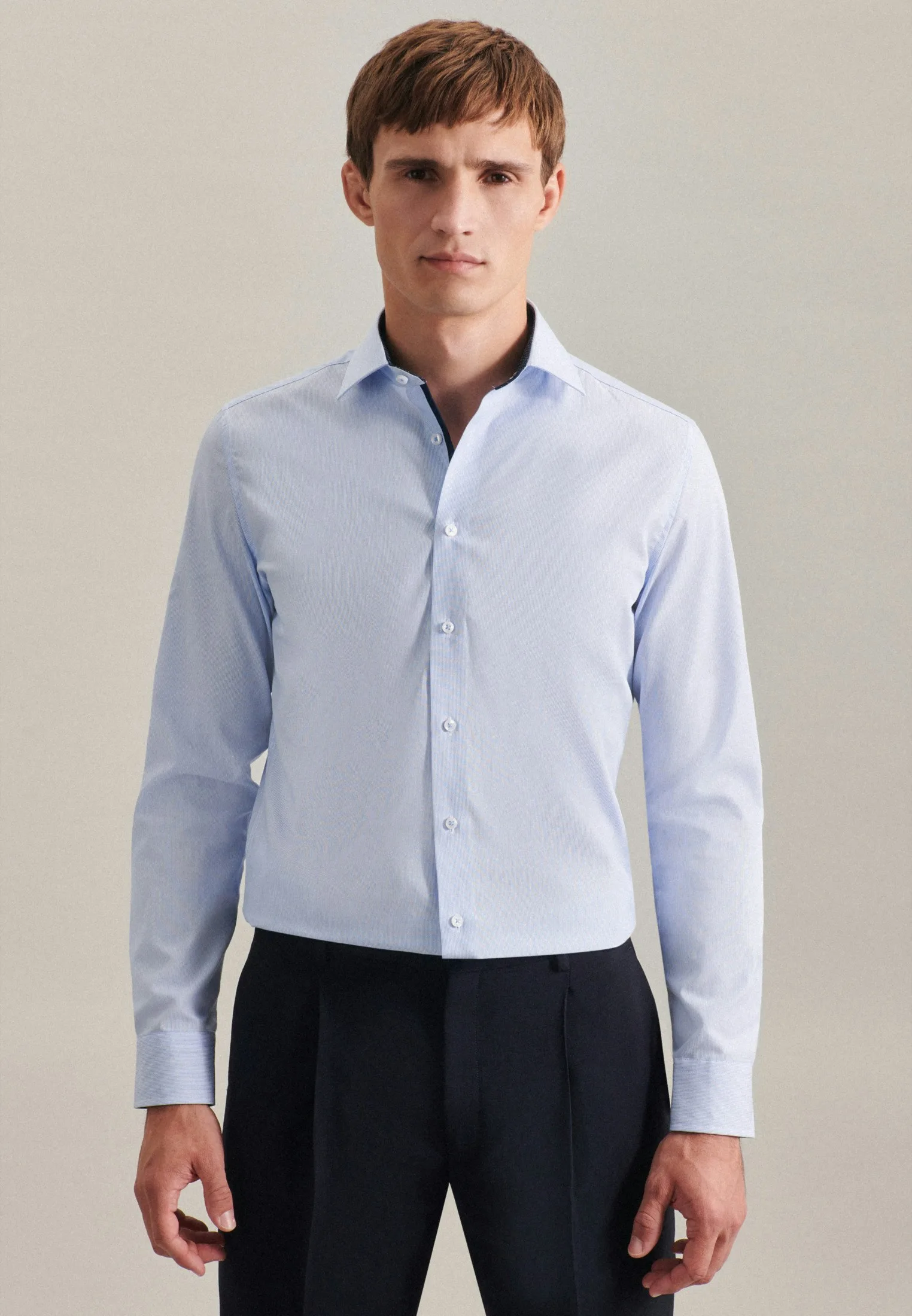 Slim Business Hemd Gestreift Blau 39 - Seidensticker.com - FashionsVida