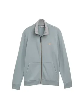Printed stand-up sweat jacket male
