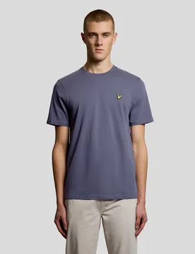 Men's Cotton Crew Neck T-Shirt in Stone Grey - Lyle & Scott - FashionsVida